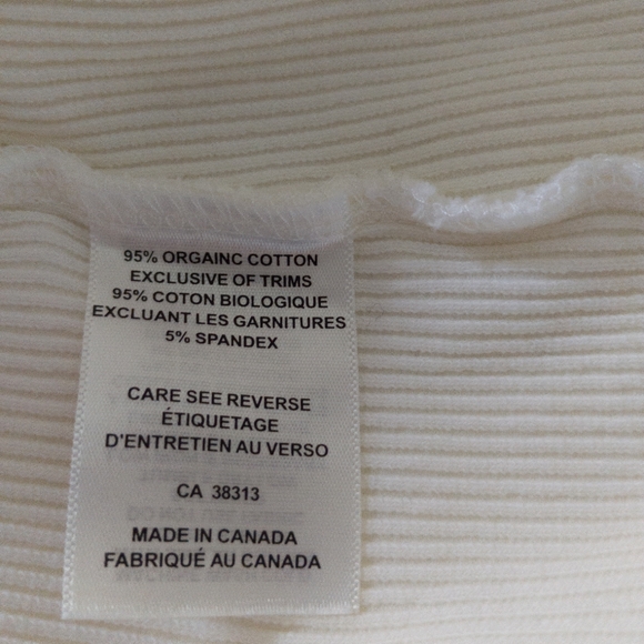 Segments Organic Cotton Ribbed Top White Large - Picture 4 of 7